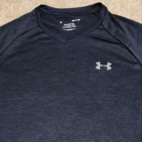 Under Armour Men's Black V-neck Tech Tee, Size Small - Picture 3 of 5